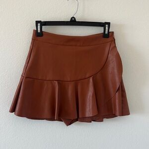 Brown leather DO+BE skirt